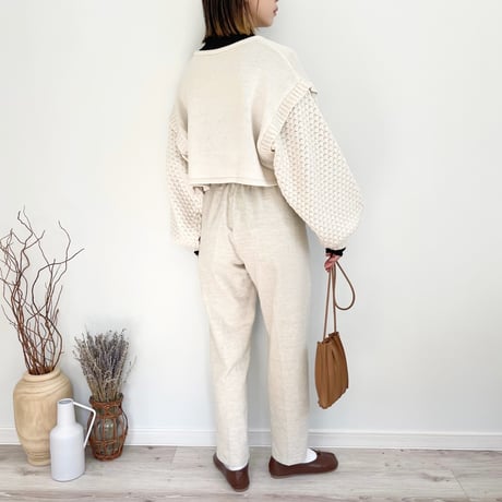 Popcorn Knit Short Pullover