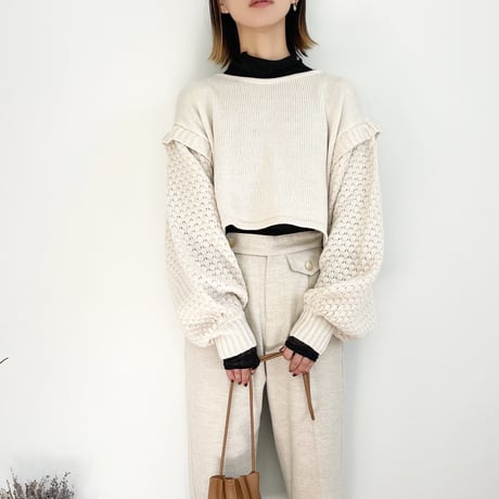 Popcorn Knit Short Pullover