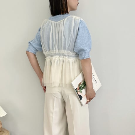 Tulle Shirred 2WAY Bustier
