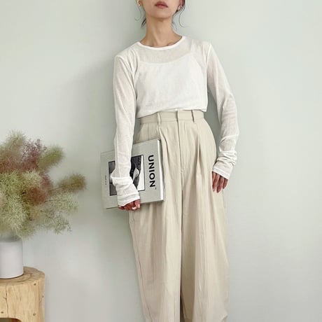 Linen-Like Curved Pants