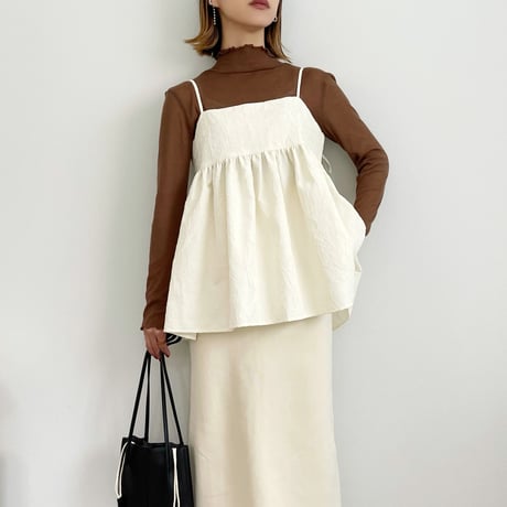 washer jacquard peplum cami