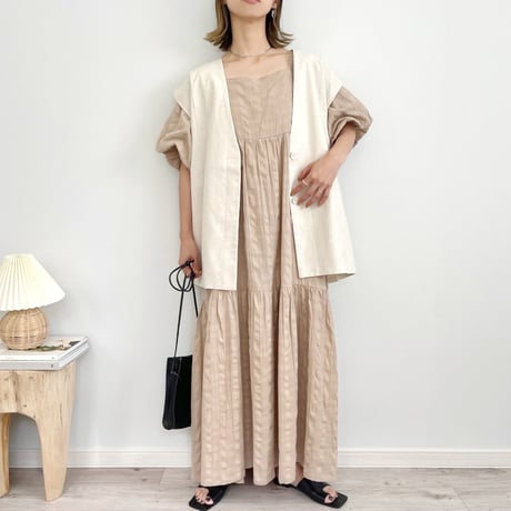 Linen like tailored gilet