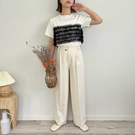 tulle frill bustier T-shirt