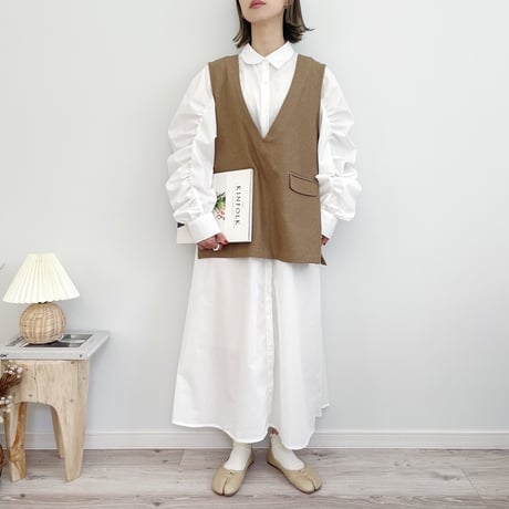 Gather sleeve shirt OP