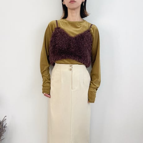 fur knit bustier