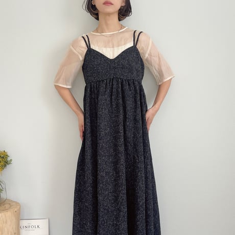 summer tweed cami OP