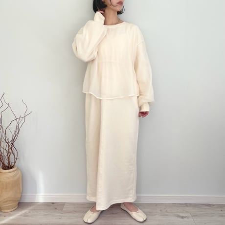 2WAY logo sheer sweat OP