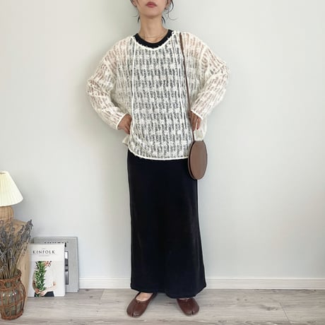 tulle frill 2WAY pullover