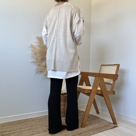 Rib Knit Flared Pants*