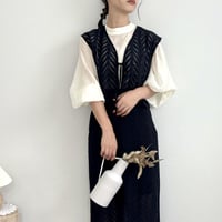 cut work lace short gilet