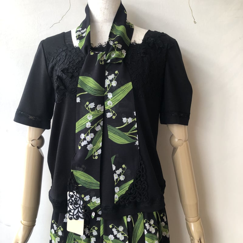 ナパータメロエ すずらんプリントスカート(黒) | さえら