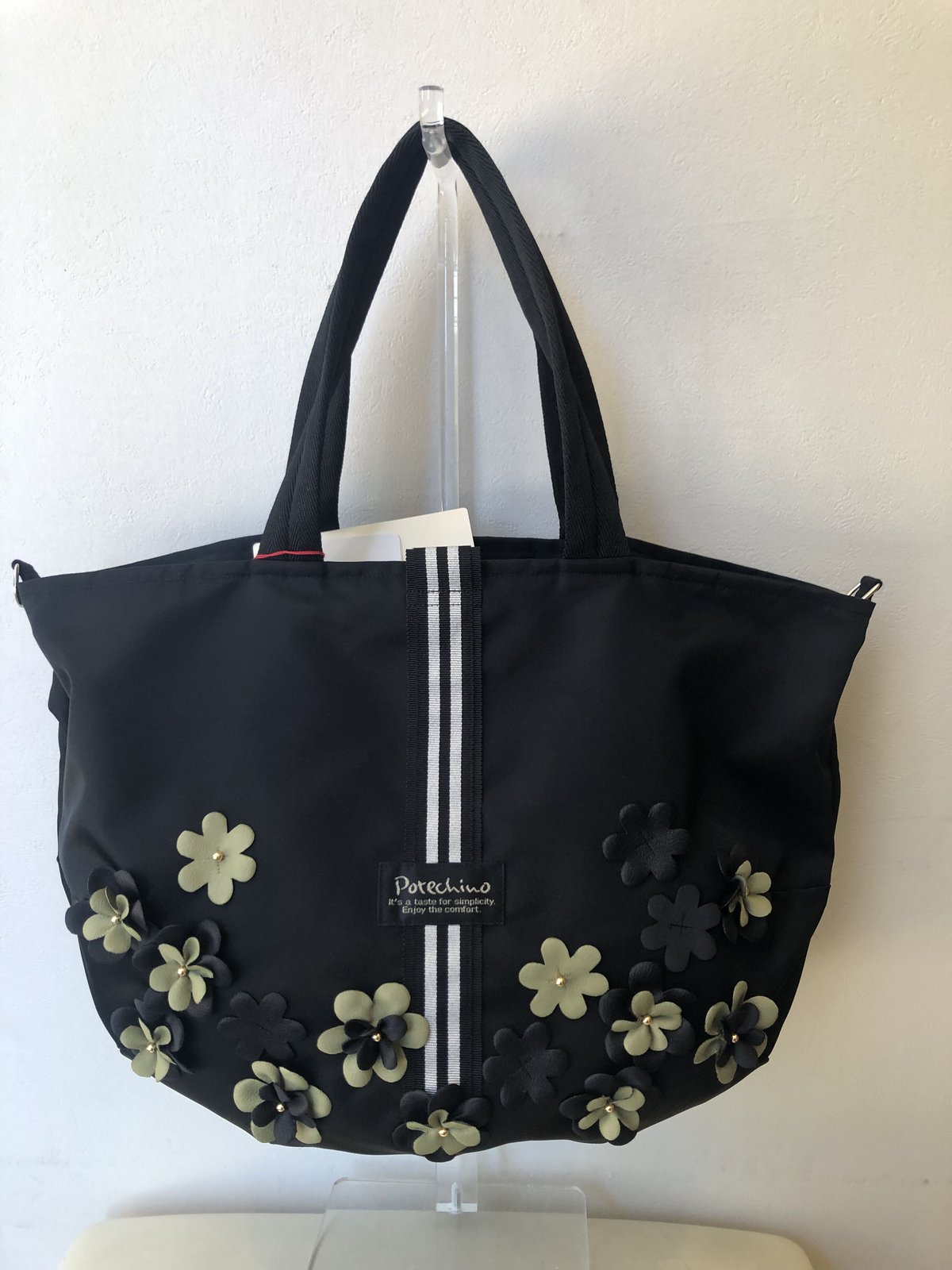 ポテチーノ POTECHINO花柄ナイロンボストンバッグ ほぼ未使用 旅行鞄