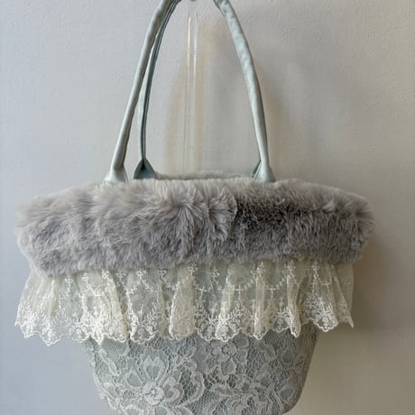 さえら◇ヒスクローネ◇かごバッグ◇レース装飾◇美品◇肩かけ さえら◇ヒスクローネ◇かごバッグ◇レース装飾◇美品◇肩かけ さえら：