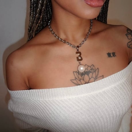 001-C BIG Pearl BLINK Initial Necklace
