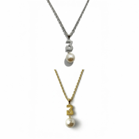 001-C BIG Pearl BLINK Initial Necklace