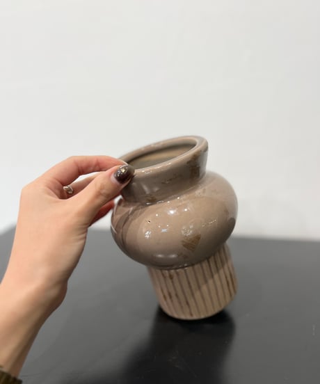 【Vase】陶器デザイン花器φ9.5cm