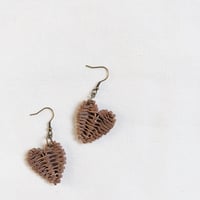 国産 山葡萄 ピアス（ハート）