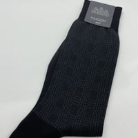 HARISON靴下 グレンチェック ブラック 10825-C