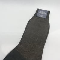 HARISON靴下 グレンチェック ブラウン 10825-HC