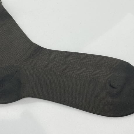 HARISON靴下 グレンチェック ブラウン 10825-HC