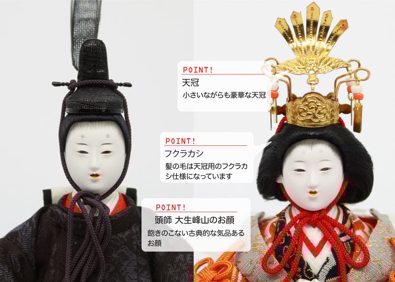 芥子親王飾りセット＜正絹 江戸風古今雛／MN-015＞ | 望月人形