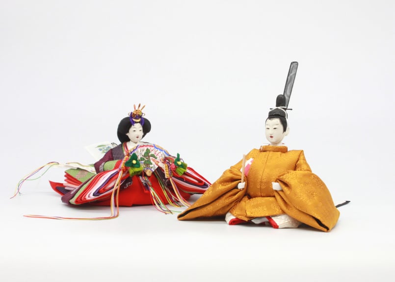 京11番親王＜正絹 黄櫨染(山科流)／面庄頭／MK11-002＞ | 望月人形