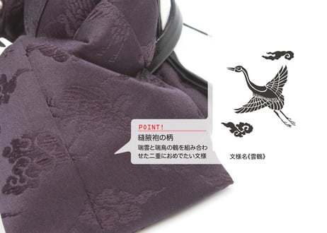 京11番親王飾りセット＜正絹 雲鶴(古代紫)／MN-124＞