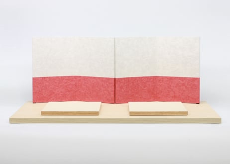 柳三寸・京11番用飾台セット  ＜2tone color赤＆白／白木／M06-50406＞