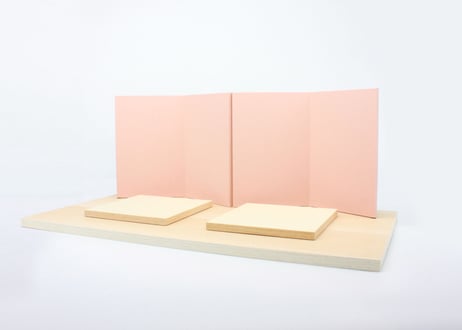 柳三寸・京11番用飾台セット  ＜にぶ桜／白木／M09-50406＞