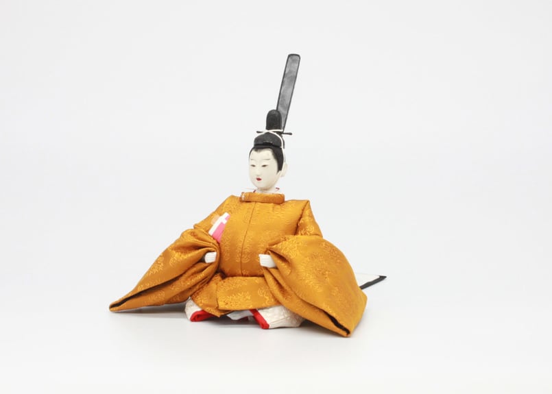 京11番親王＜正絹 黄櫨染(山科流)／面庄頭／MK11-002＞ | 望月人形