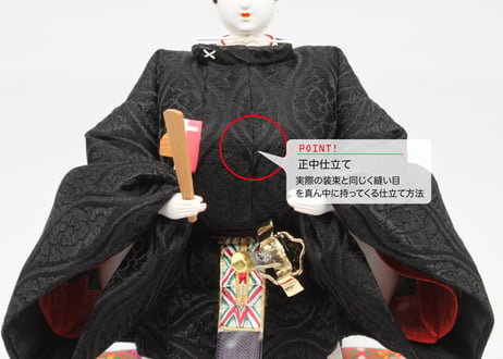 京五寸立像親王＜正絹 雲立涌／高松宮妃のお雛様衣装模写／MK5-103＞