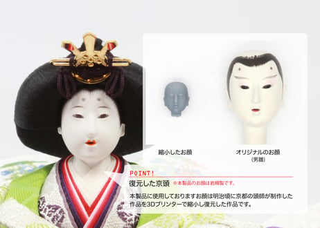 京五寸立像親王セット＜ 京五寸立像親王＜正絹 雲立涌／高松宮妃のお雛様衣装模写／MN-505＞
