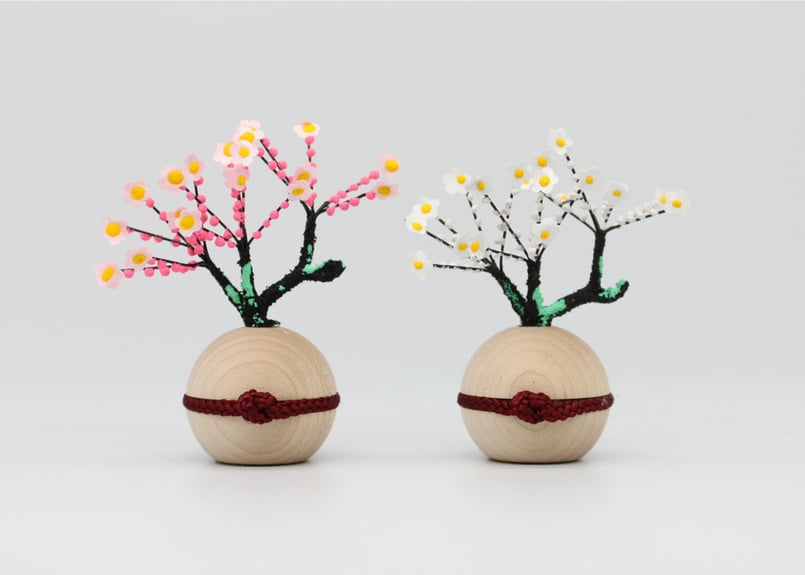 丸木目紅白梅 ＜エンジ／MK-H02＞ | 望月人形