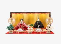 京五寸立像親王セット＜ 京五寸立像親王＜正絹 雲立涌／高松宮妃のお雛様衣装模写／MN-505＞