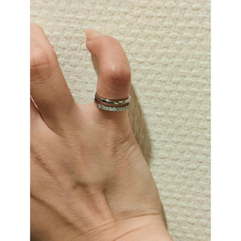 ラインストーンピンキーリング 5号 小指 シルバー | PinkyGold