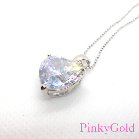 ビッグハート　Cz ネックレス　キュービック　ジルコニア
