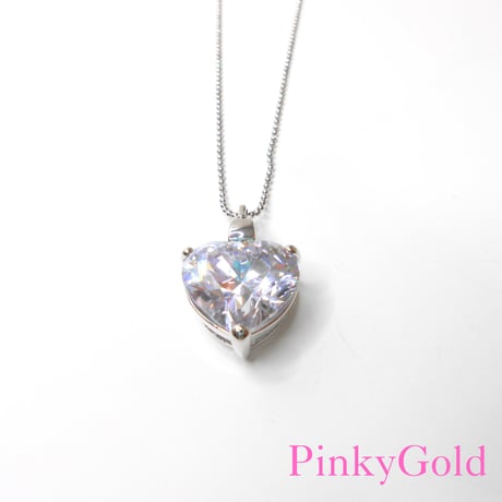 ビッグハート　Cz ネックレス　キュービック　ジルコニア