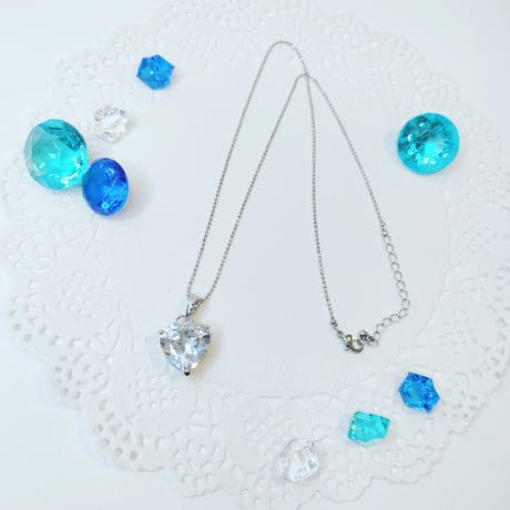 ビッグハート　Cz ネックレス　キュービック　ジルコニア