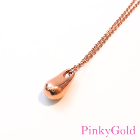 ステンレス　雫ネックレス　一粒　ゴールド