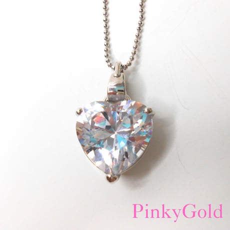 ビッグハート　Cz ネックレス　キュービック　ジルコニア