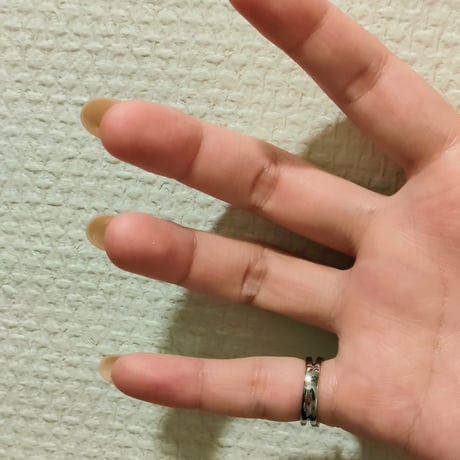 ラインストーンピンキーリング　５号　小指　シルバー