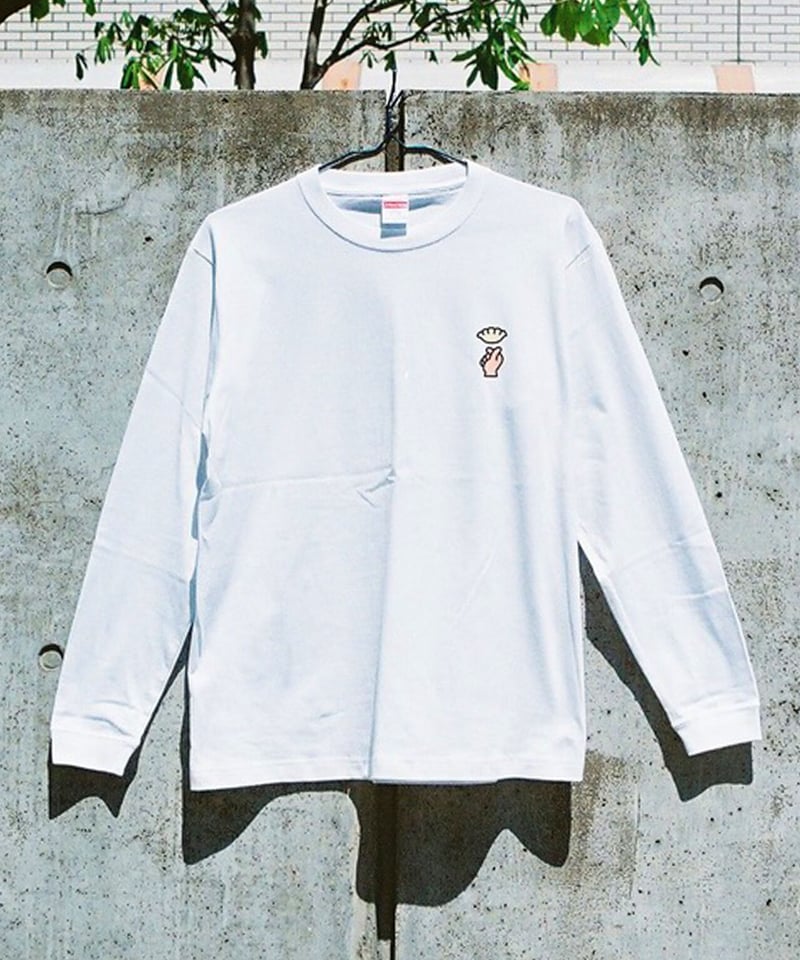 餃子 ロングスリーブTシャツ／ホワイト（GYO-RT01W） | どすこ〜い