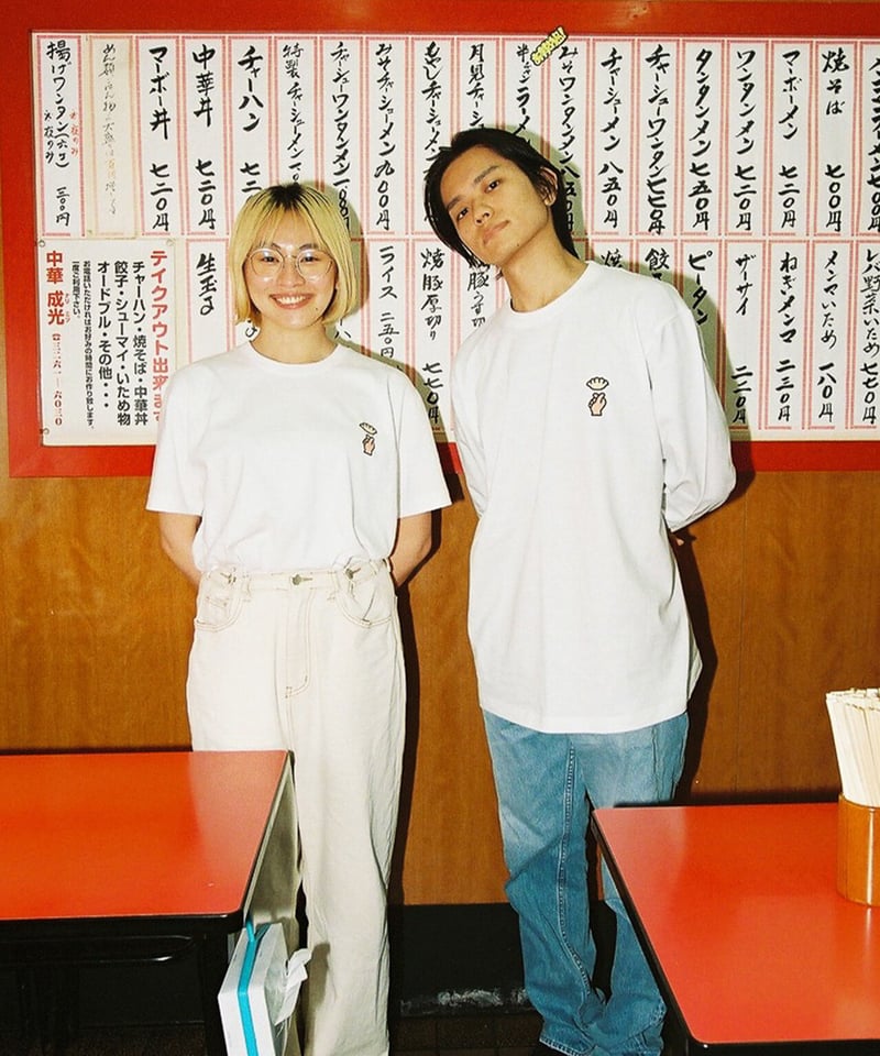 餃子 ロングスリーブTシャツ／ホワイト（GYO-RT01W） | どすこ〜い