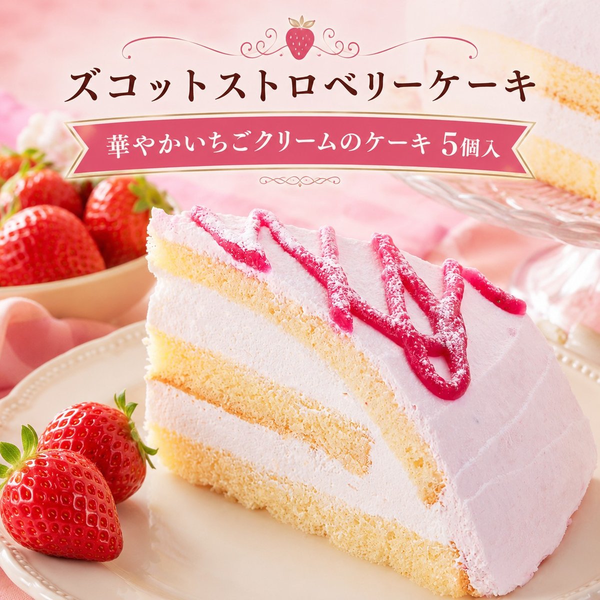ズコット ストロベリーケーキ 5個入 | Sucar Online Shop