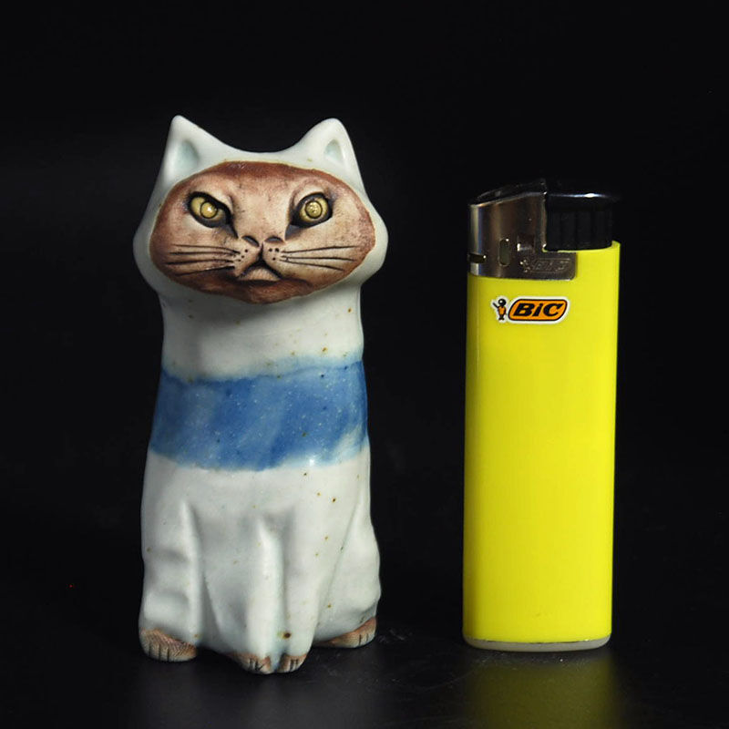 岡山富男　猫の置物 猫の置物 2匹セット岡山富男 岡山富男 作品 猫 置物 猫の置物 2匹