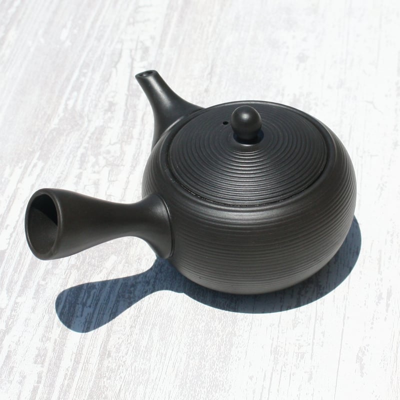 常滑焼 富仙窯 黒窯変線段急須 セラメッシュ（陶製茶こし）日本