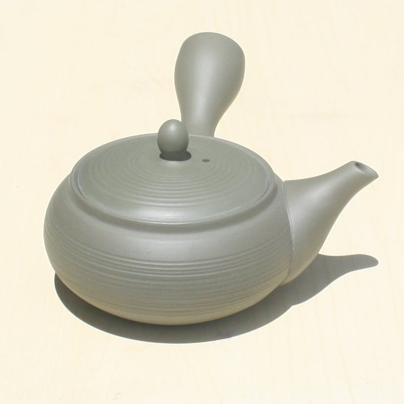 常滑焼 名工 一光作グリーングレー 陶器急須 小型 常滑焼 盛正窯 緑泥千段急須 ステンレス帯アミ 日本製 | とことこパーク