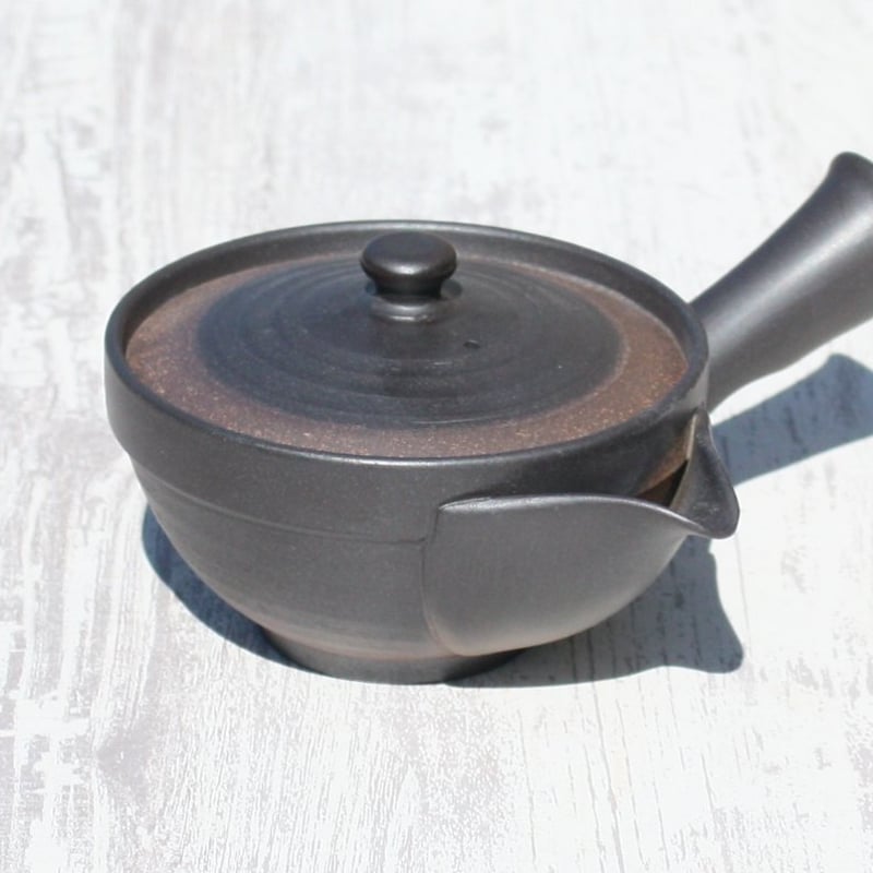 常滑焼 盛正窯 焼締黒化粧 浅平型広口急須 楽捨て構造 セラメッシュ