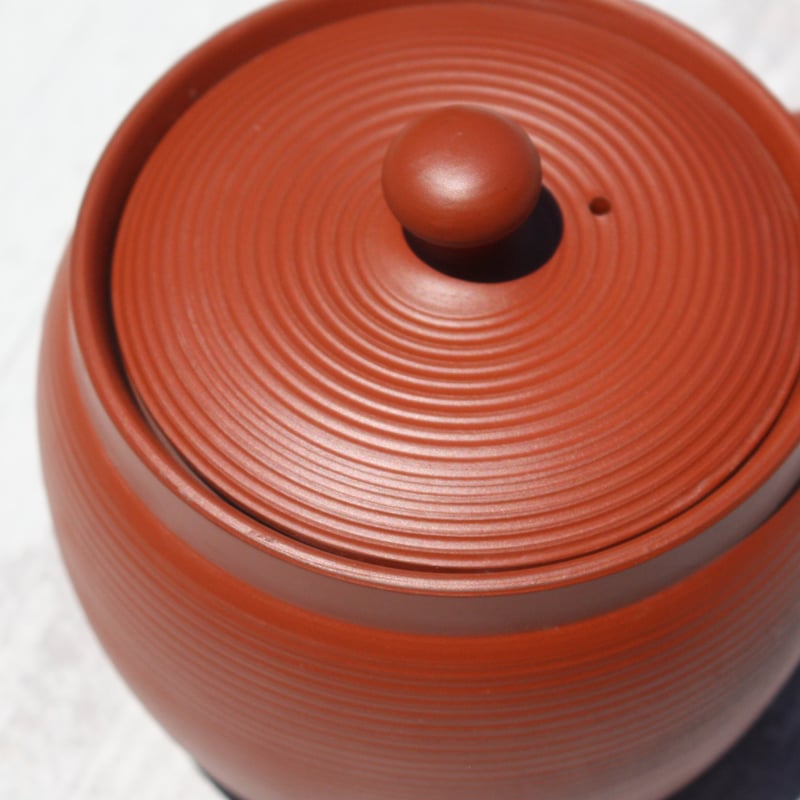 常滑焼 富仙窯 朱泥3合つぼ型線段急須 ステンレス茶こし | とことこパーク