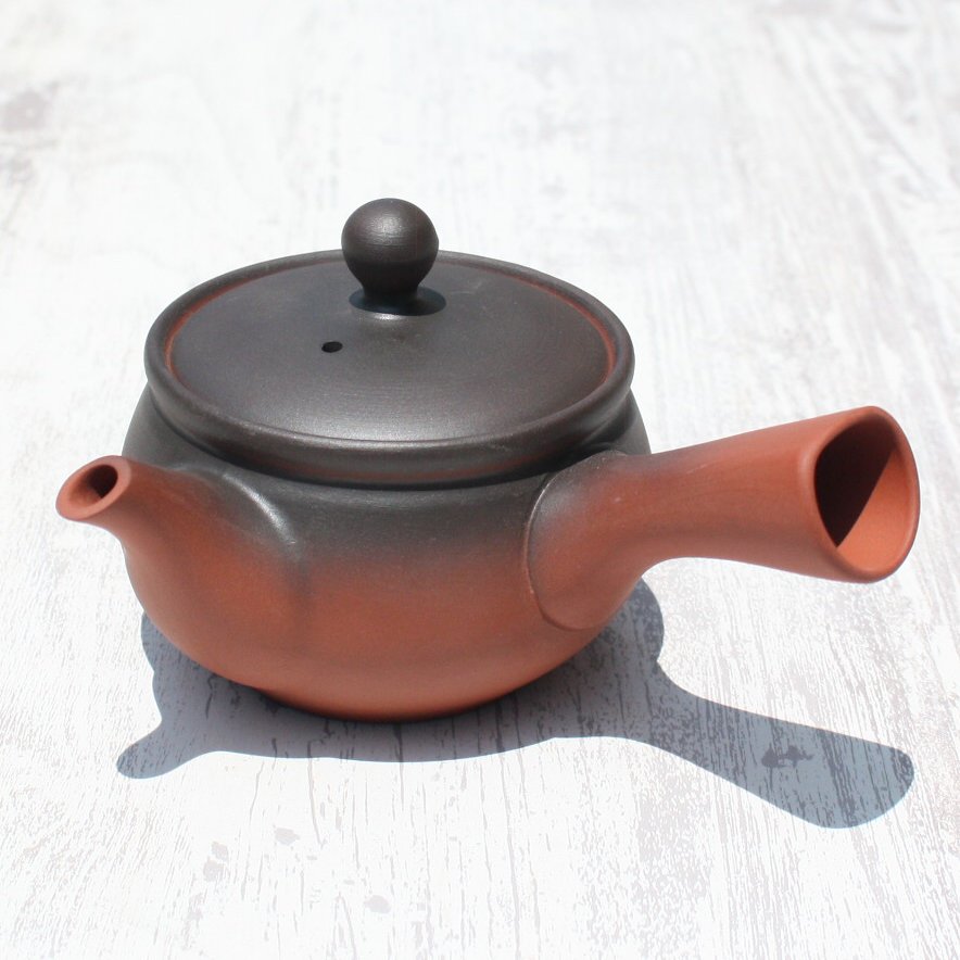 常滑焼 常風窯 朱窯変壷型急須 セラメッシュ（陶製茶こし） 日本製